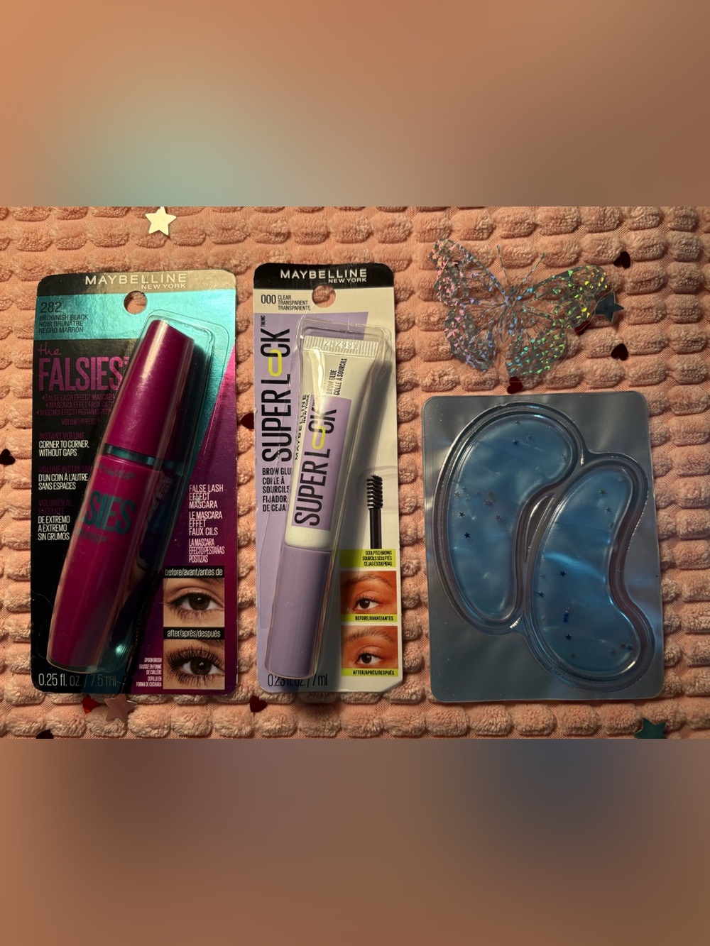 Maybelline~The Falsies Mascara & Superlock Brow Glue Set~Eye Care Bundle